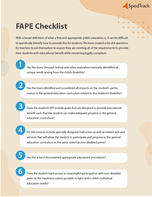 FAPE Checklist